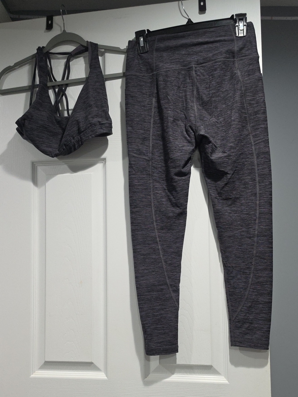 Victoria's Secret Heathered Purple Charcoal Sports Bra & Leggings Set